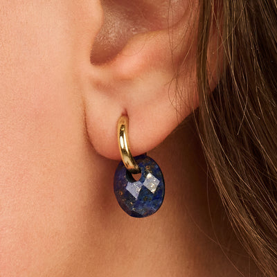 Charms d’oreilles lapis-lazuli 12 mm en pierre naturelle