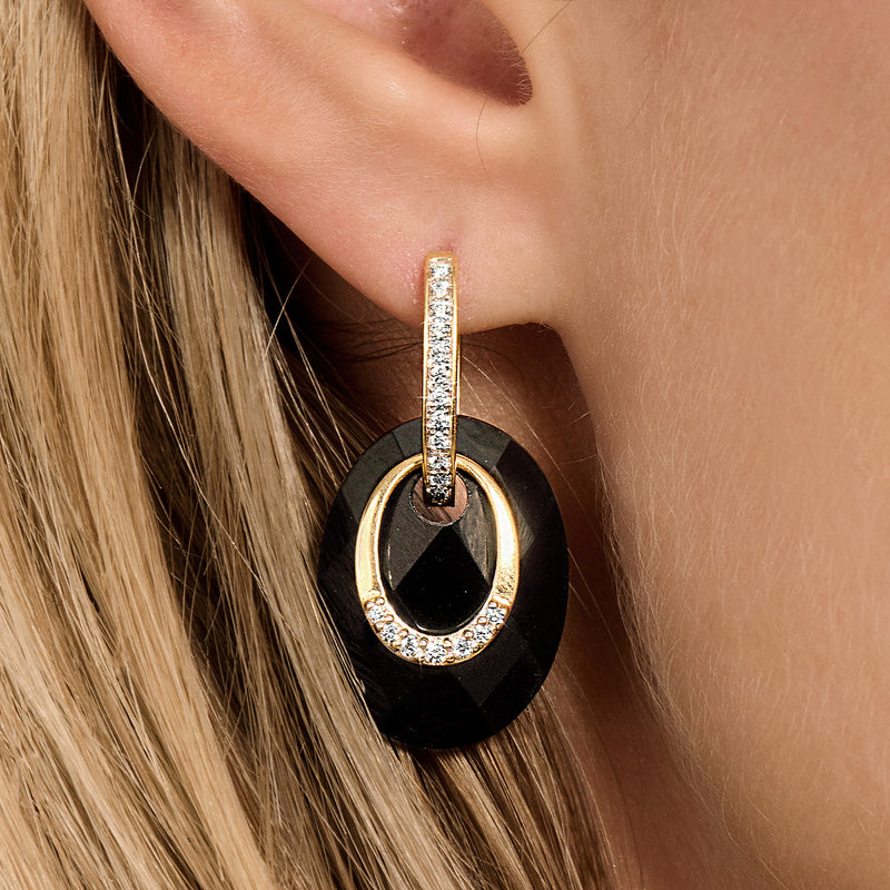 Oorbedels Onyx 20 mm in Natuursteen