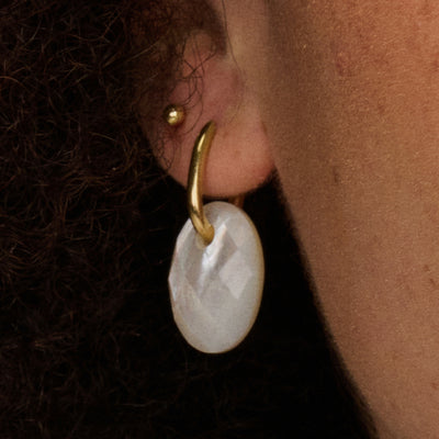 Charms d’oreilles nacre 20 mm en pierre naturelle