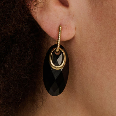 Charms d’oreilles onyx 30 mm en pierre naturelle