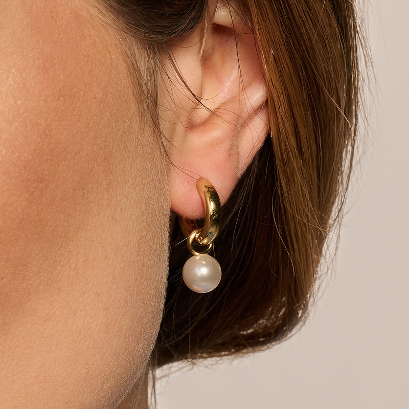 14ct Gold Swarovski Pearl Classic Drop Earring Charms