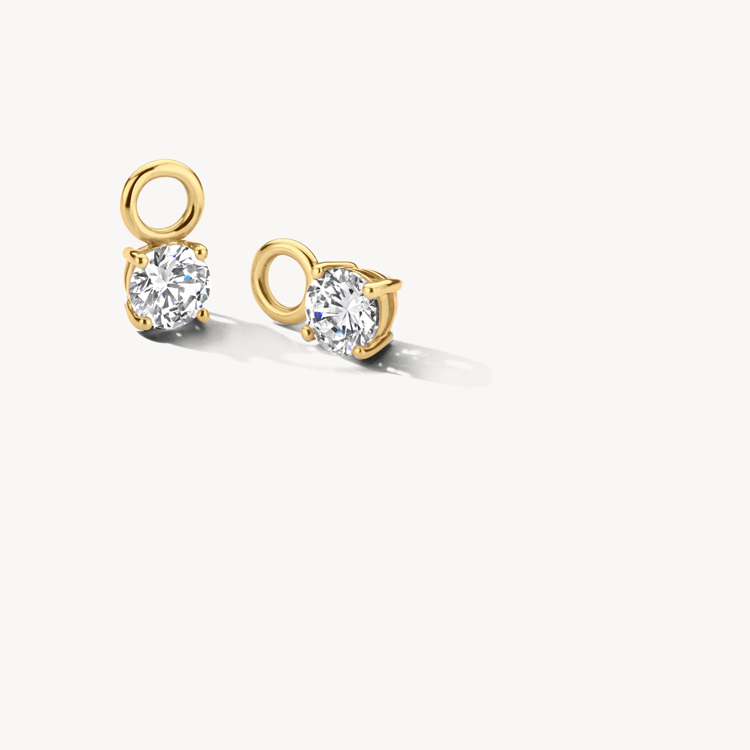 Oorbedels zirkonia ⌀ 5 mm 14k goud