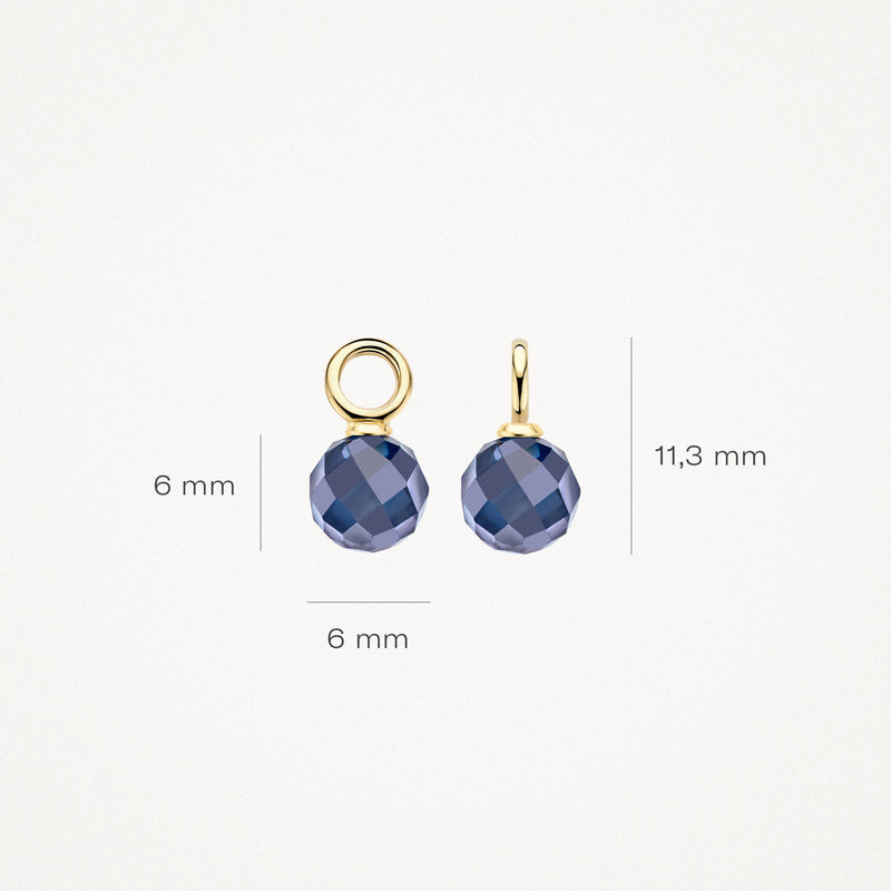 Ear Charms 9046YDB - 14k Yellow Gold with zirconia