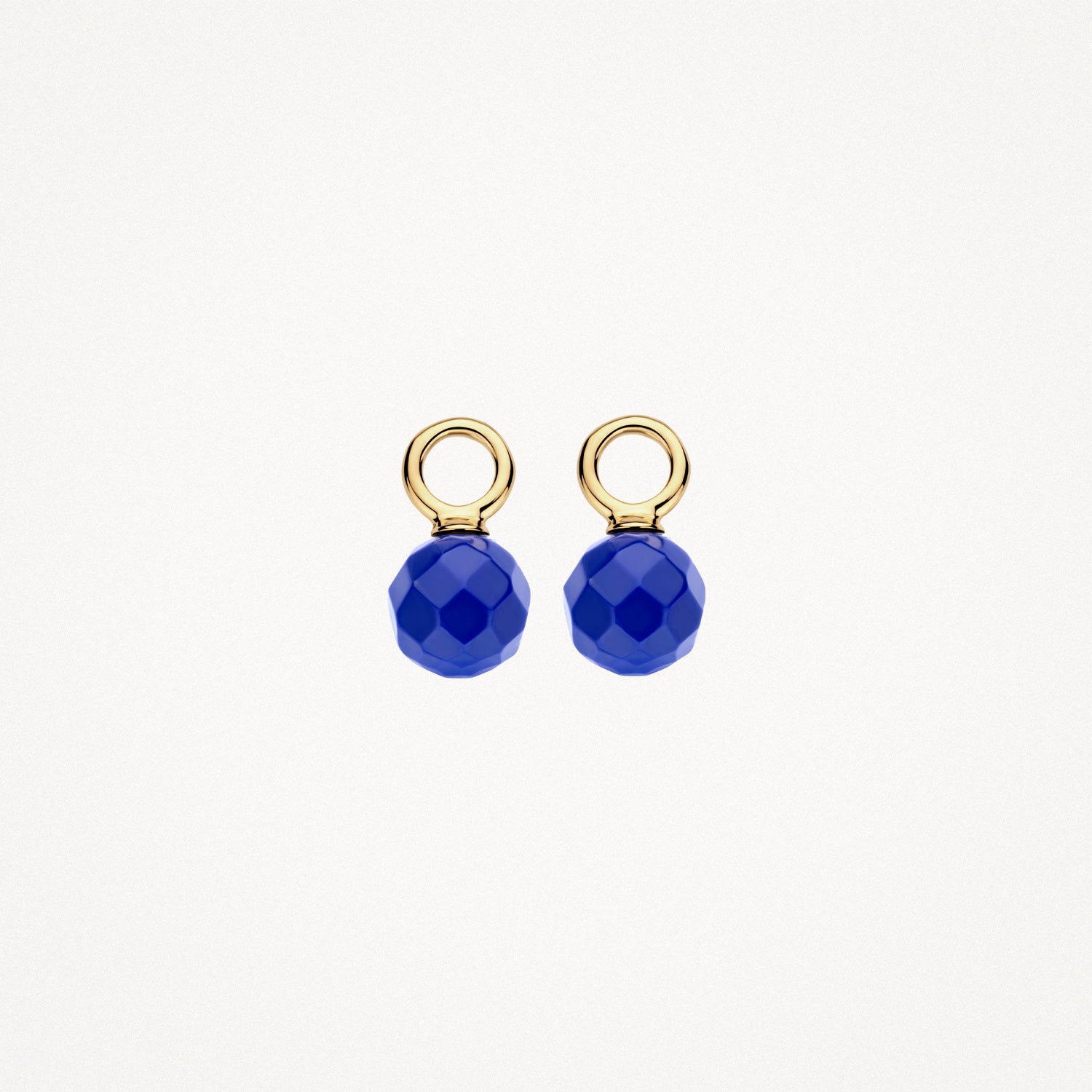 Oorbedels facetgeslepen Lapiz lazuli 14k goud
