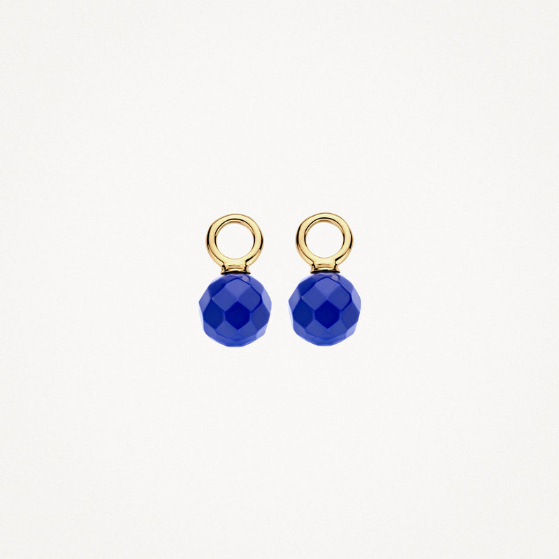 Earrings 9046YLA - 14k Yellow gold with Lapiz lazuli