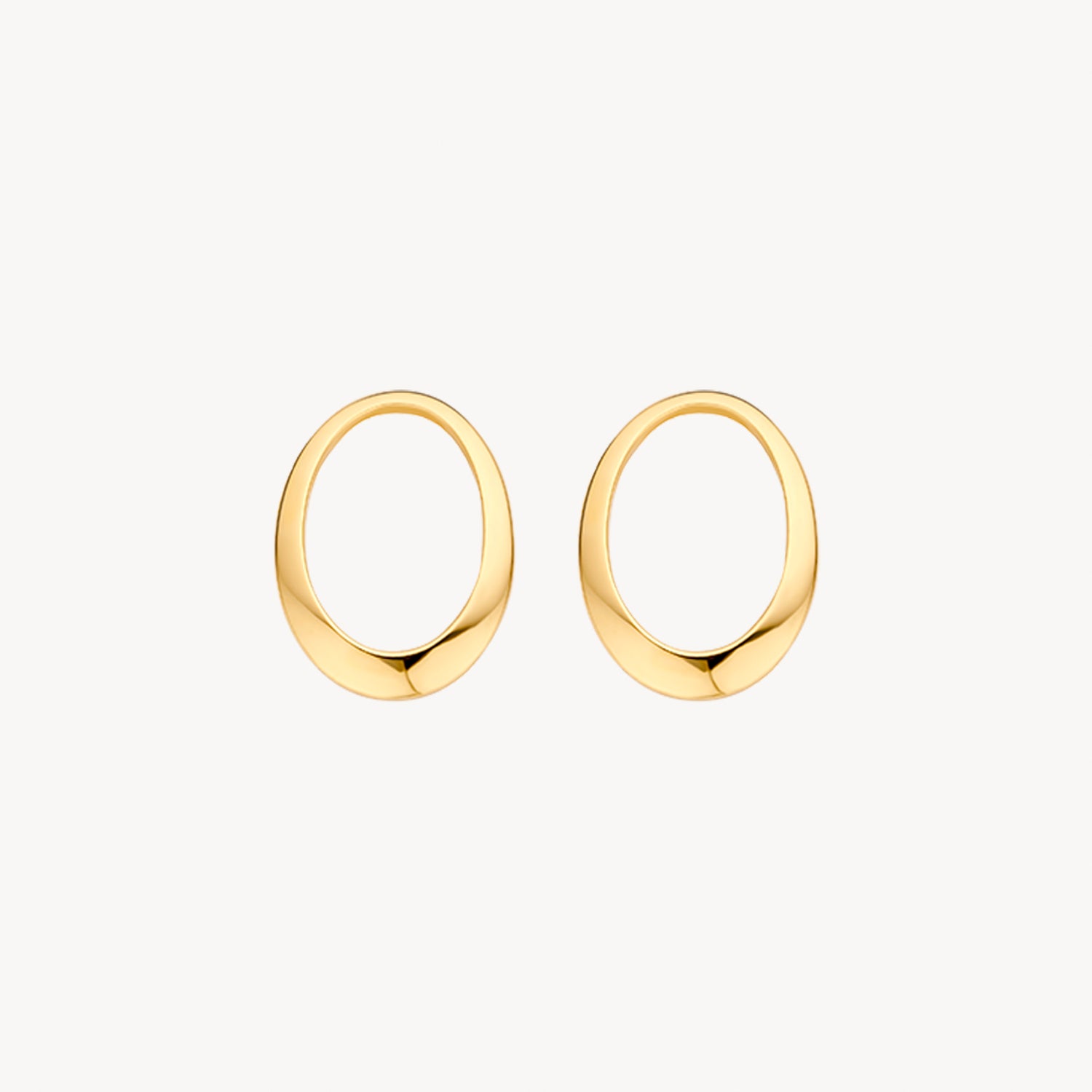 Gladde Oorbedel Voorhangers 14k goud