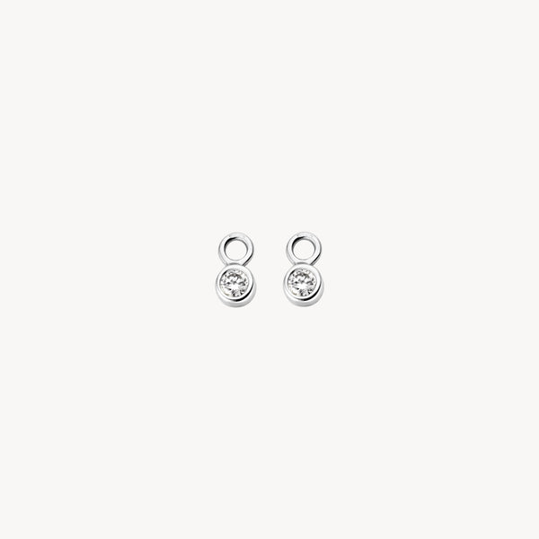 Breloques d'oreilles 9058WZI - Or blanc avec zircone