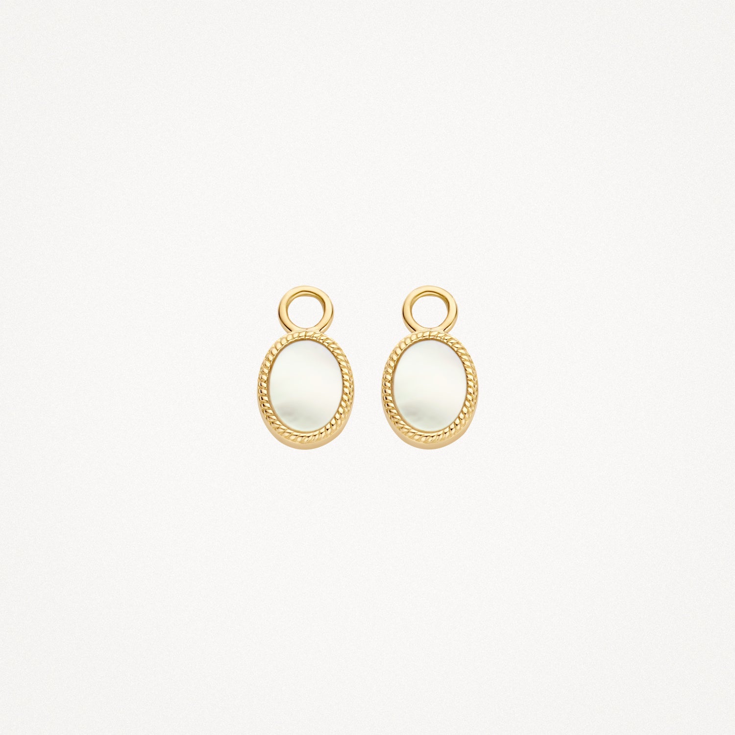 Oorbedels kabelmotief met Parelmoer 14k goud
