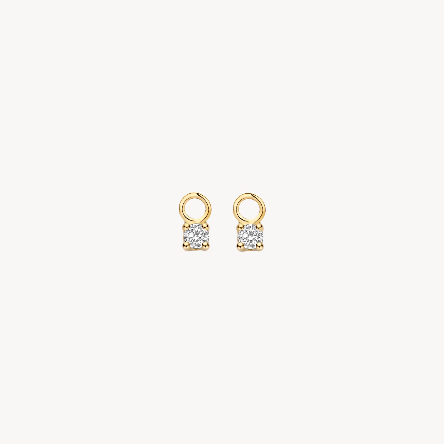 Oorbedels zirkonia ⌀ 6 mm 14k goud