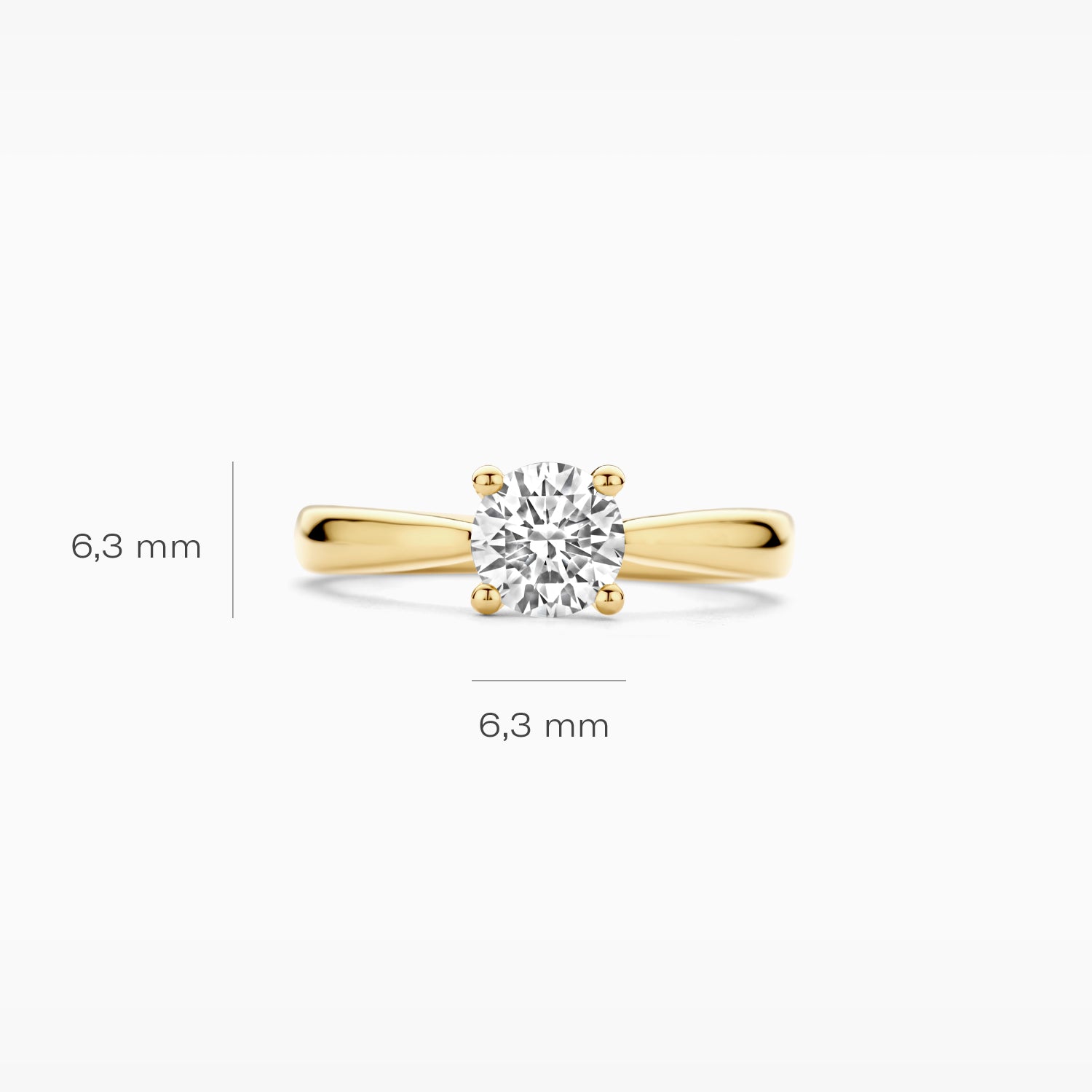 Lab diamonds ring LG1005Y - 14k Geelgoud