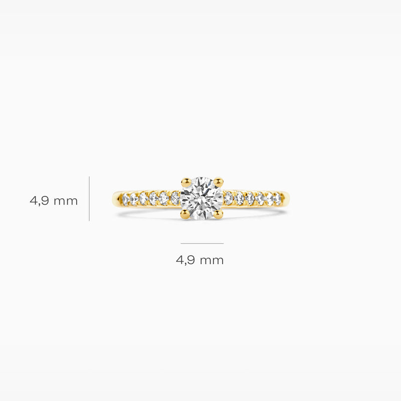 Lab diamonds ring LG1006Y - 14k Geelgoud