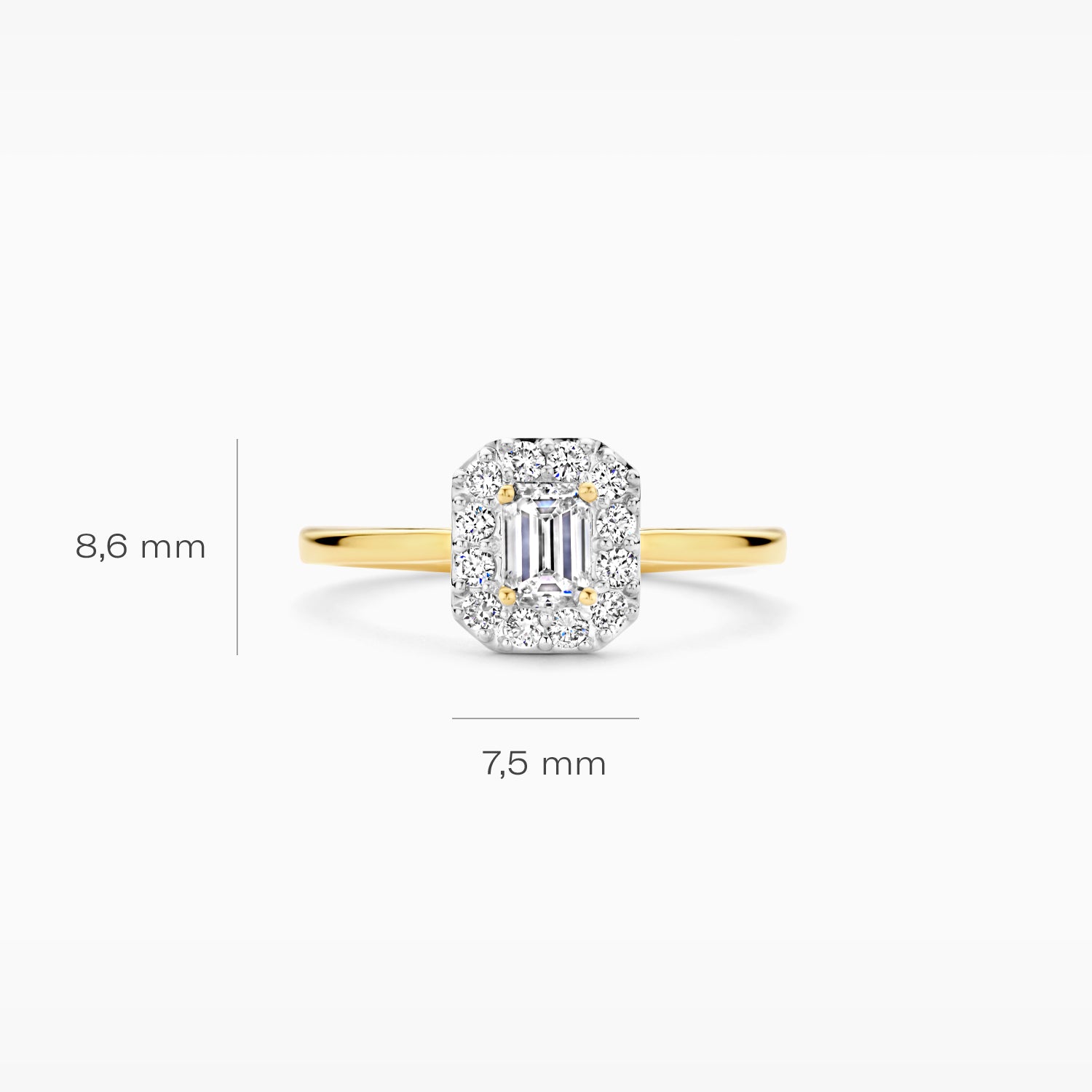 Lab diamonds ring LG1011Y - 14k Yellow gold