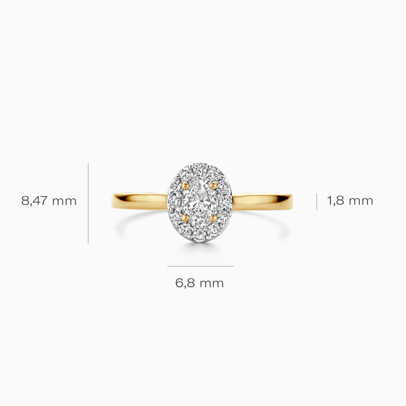 Lab diamonds ring LG1016Y - 14k Geelgoud