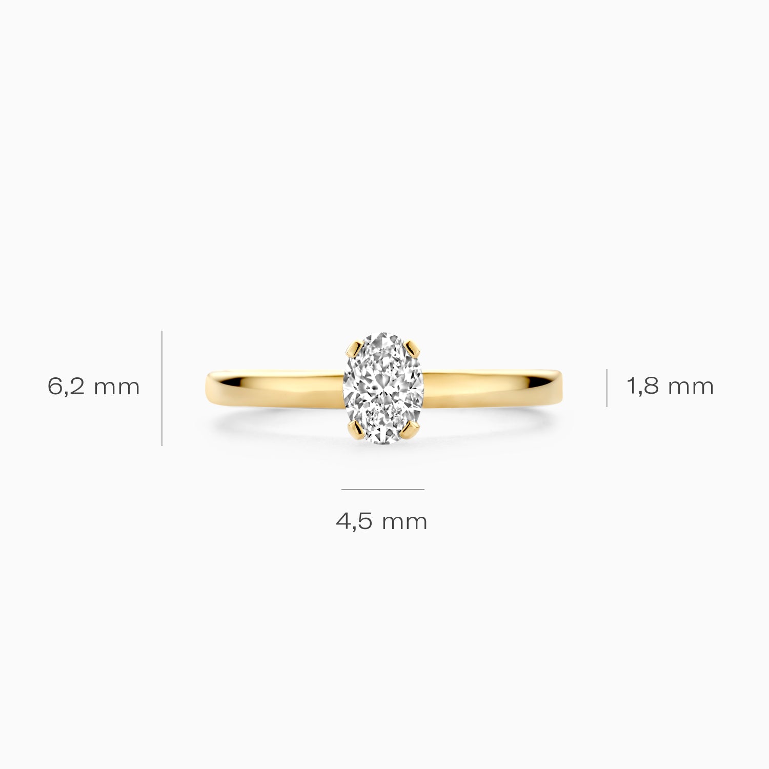 Labordiamanten-Ring LG1019Y - 585er Gelbgold