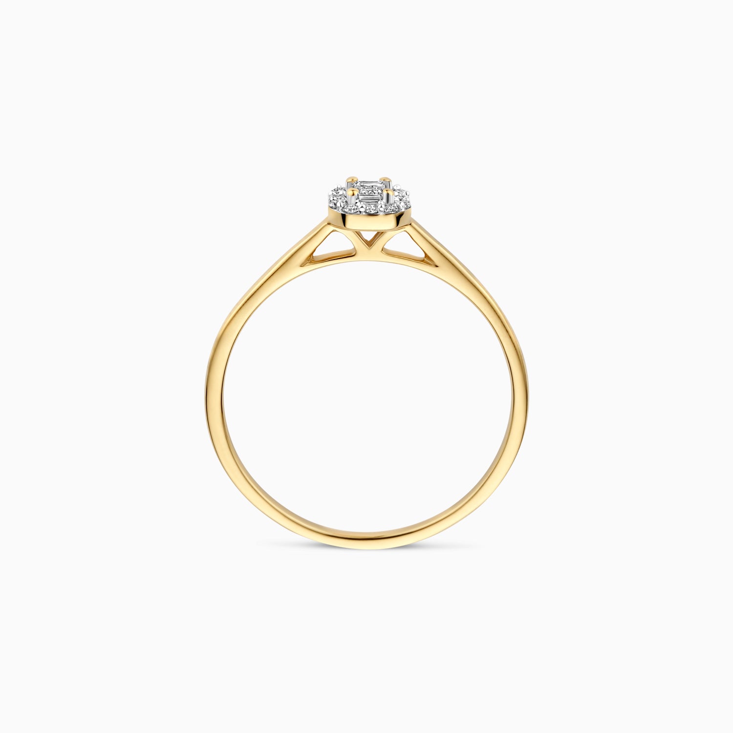 Bague en diamants de laboratoire LG1022Y - Or jaune 14k