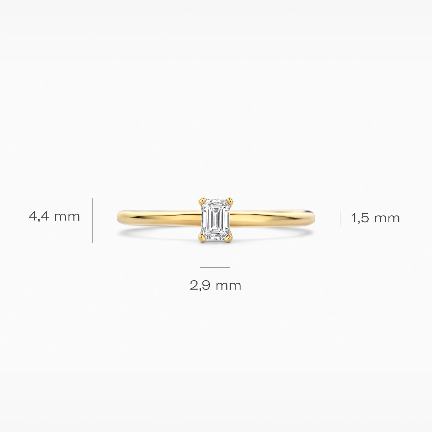 Bague diamants de laboratoire LG1029Y - Or 14 carats