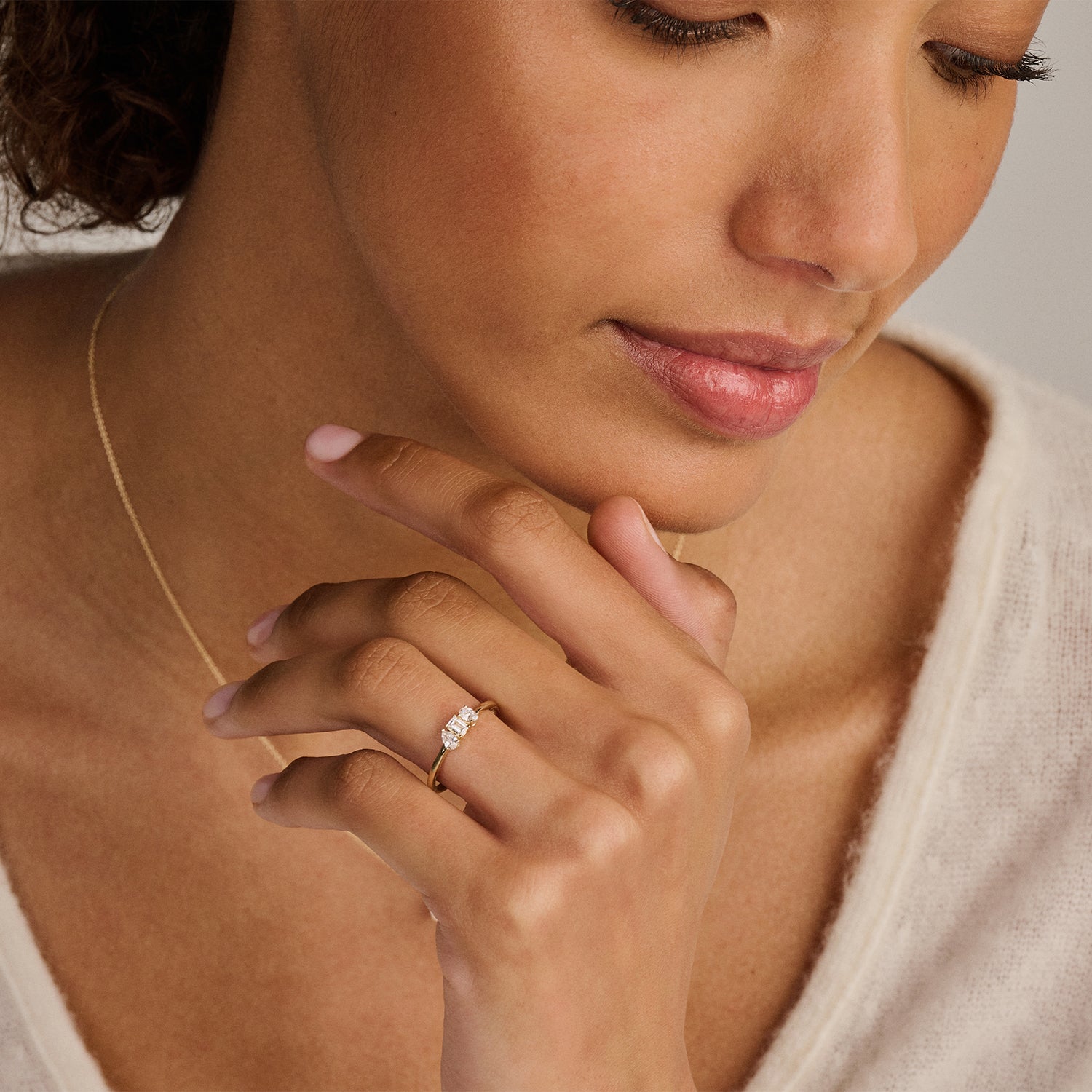 Bague diamants de laboratoire LG1031Y - 14k Or