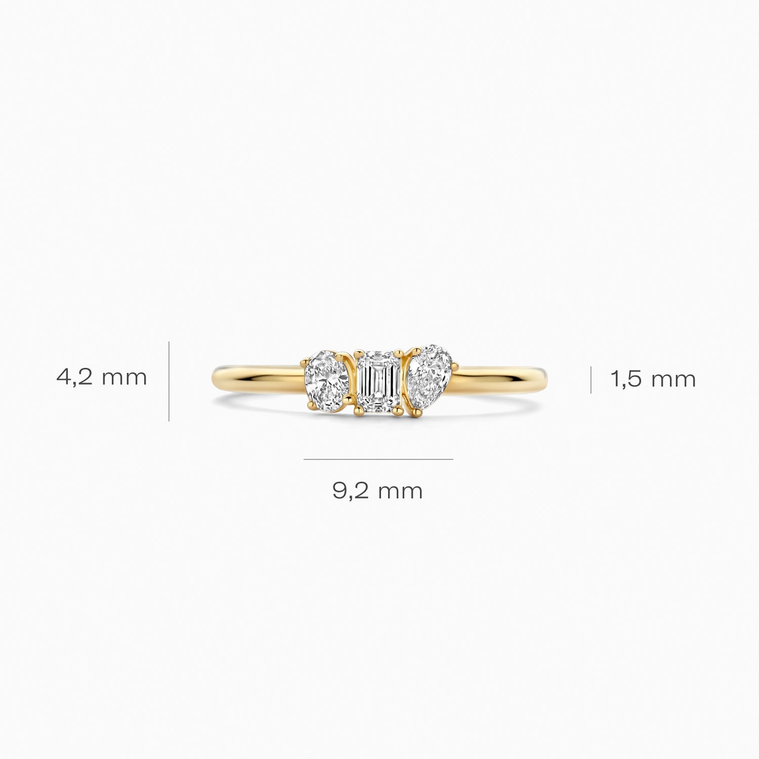 Bague diamants de laboratoire LG1031Y - 14k Or