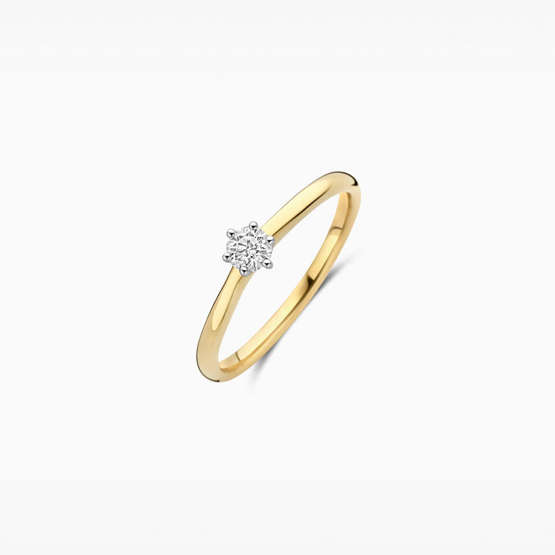 Lab diamonds ring LG1036B - 14ct Bicolor gold