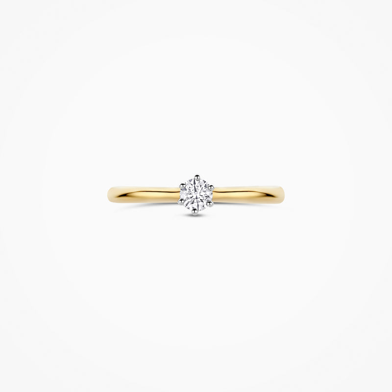 Lab diamonds ring LG1036B - 14ct Bicolor gold