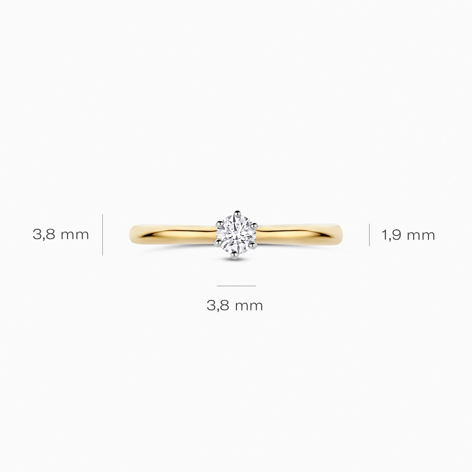 Lab diamonds ring LG1036B - 14ct Bicolor gold
