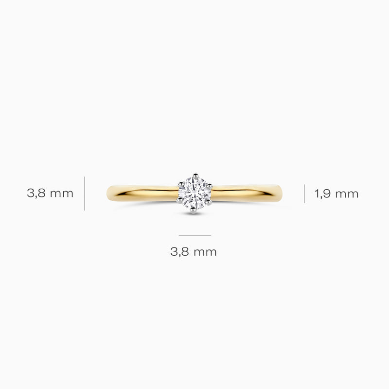 Lab diamonds ring LG1036B - 14ct Bicolor gold