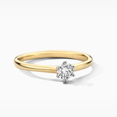 Lab diamonds ring LG1037B - 14ct Bicolor gold