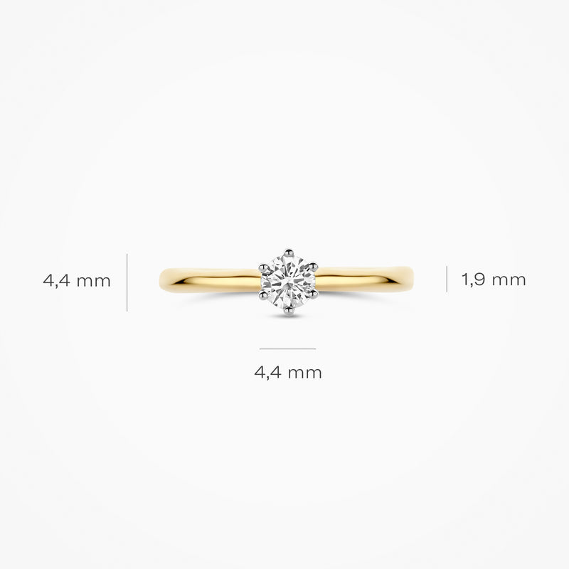 Bague avec diamants de laboratoire LG1037B - 14k Or