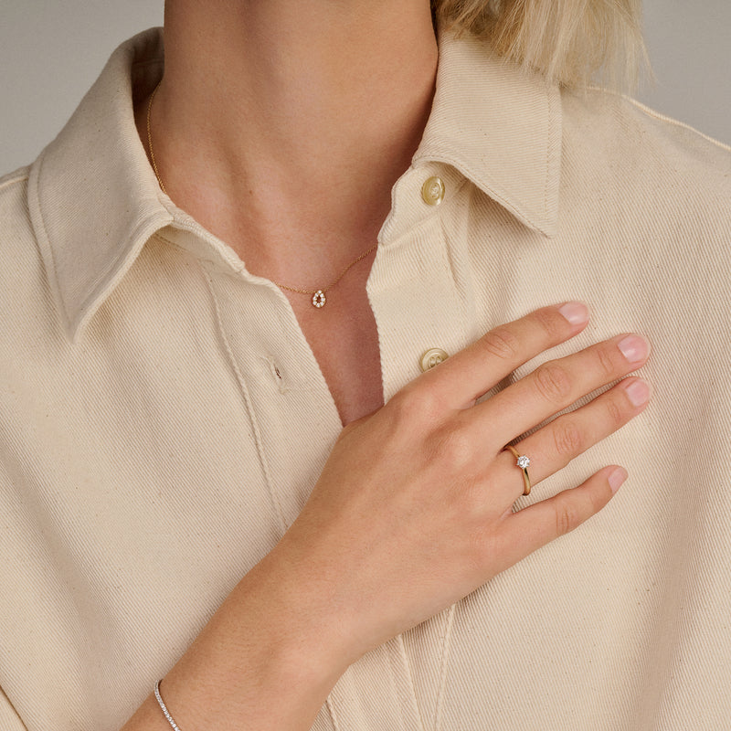 Bague avec diamants de laboratoire LG1038B - 14k Or
