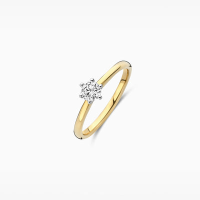 Lab diamonds ring LG1038B - 14ct Bicolor gold