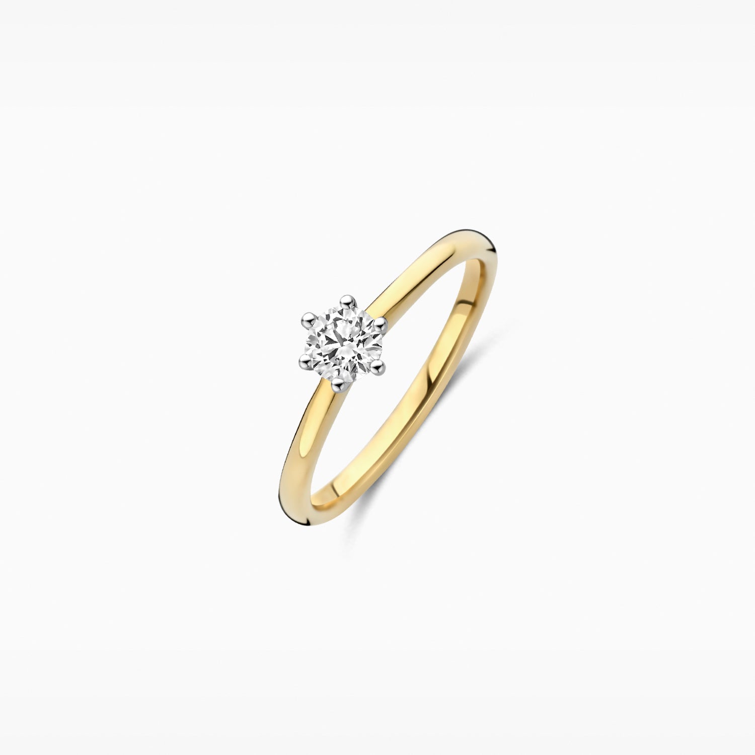 Ring met zeshoekige Lab Diamond 0.4ct 14k goud