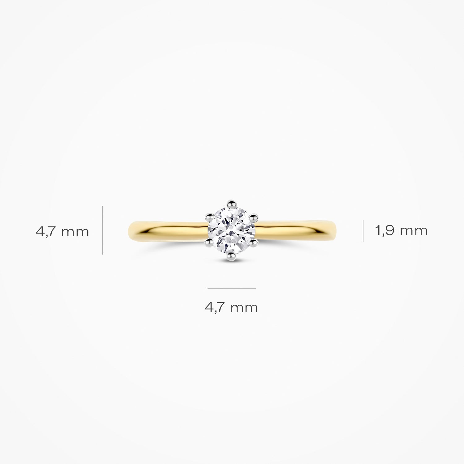 Bague avec diamants de laboratoire LG1038B - 14k Or