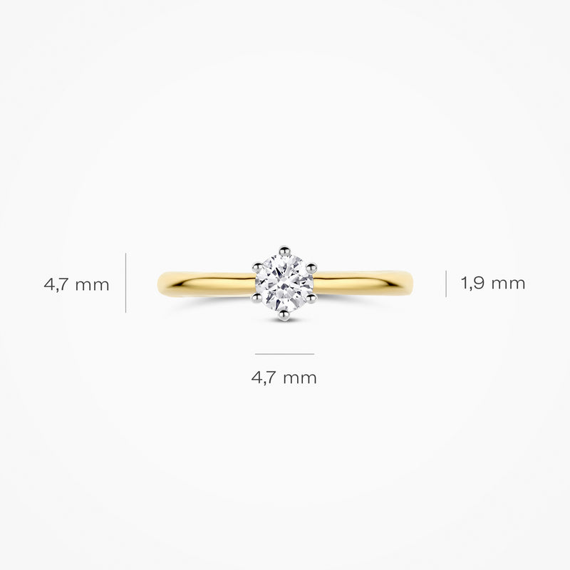 Bague avec diamants de laboratoire LG1038B - 14k Or