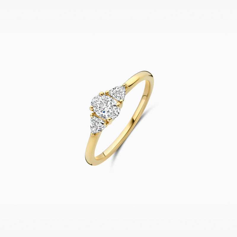 Lab diamonds ring LG1039Y - 14ct Yellow gold