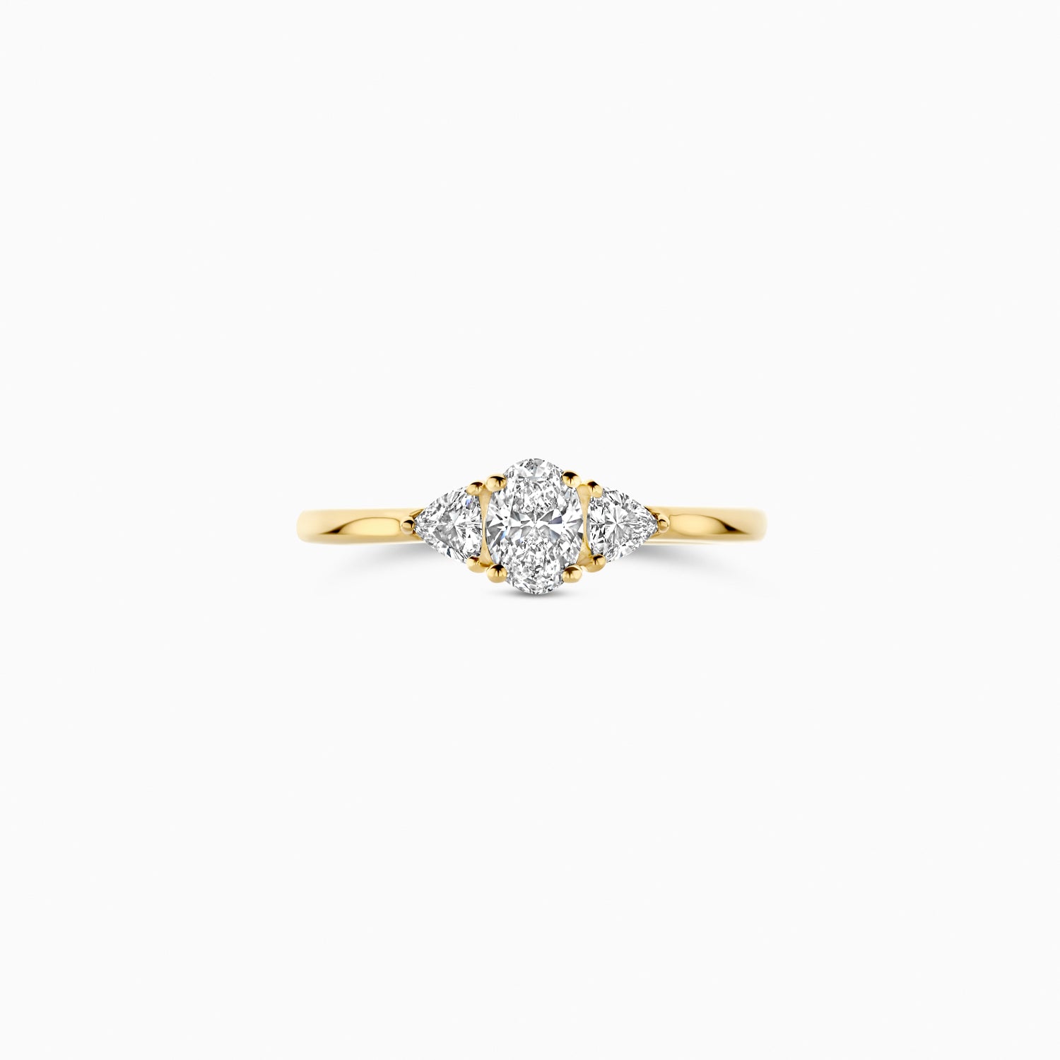 Lab diamonds ring LG1039Y - 14ct Yellow gold