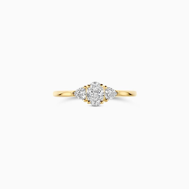 Lab diamonds ring LG1039Y - 14ct Yellow gold