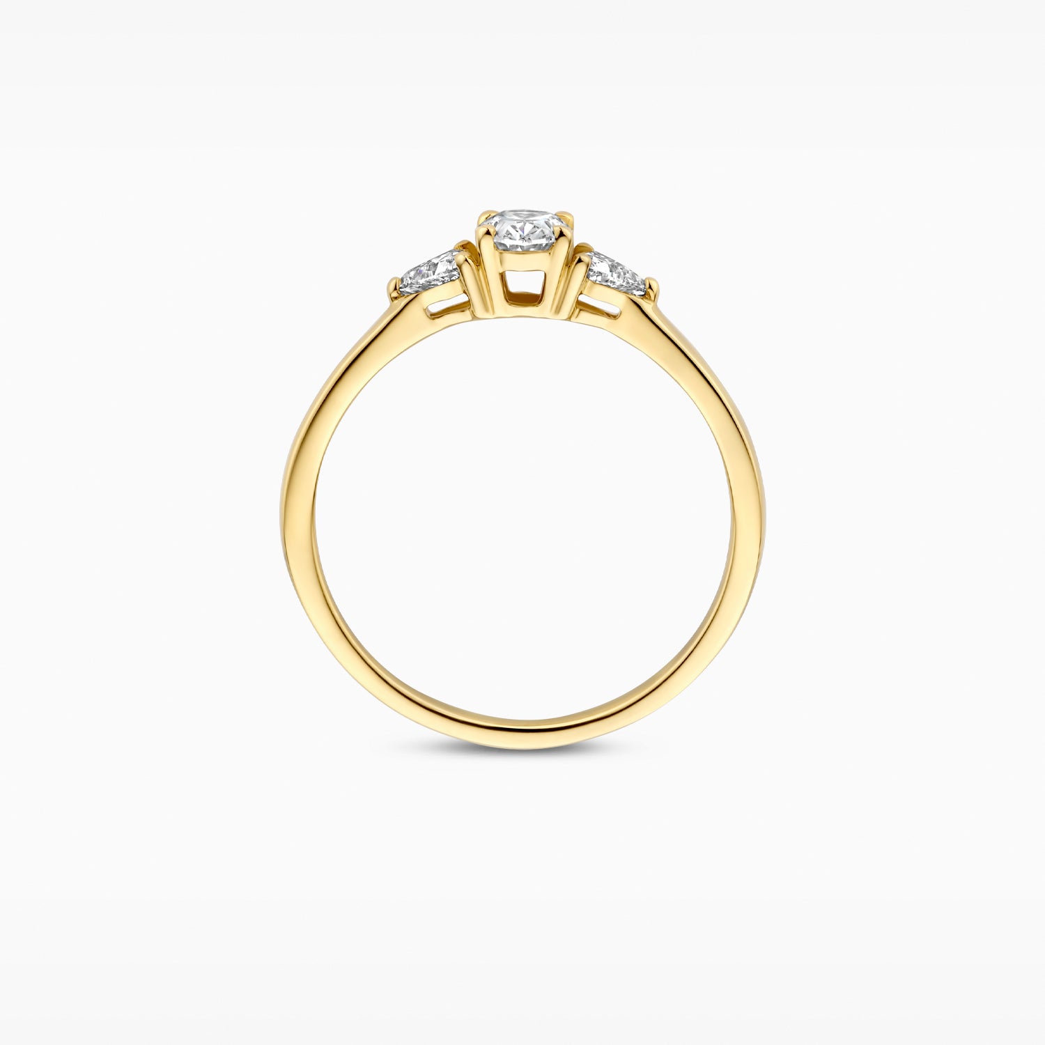Lab diamonds ring LG1039Y - 14ct Yellow gold