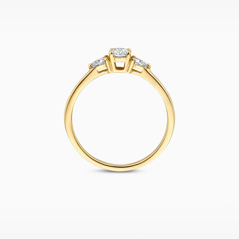 Lab diamonds ring LG1039Y - 14ct Yellow gold