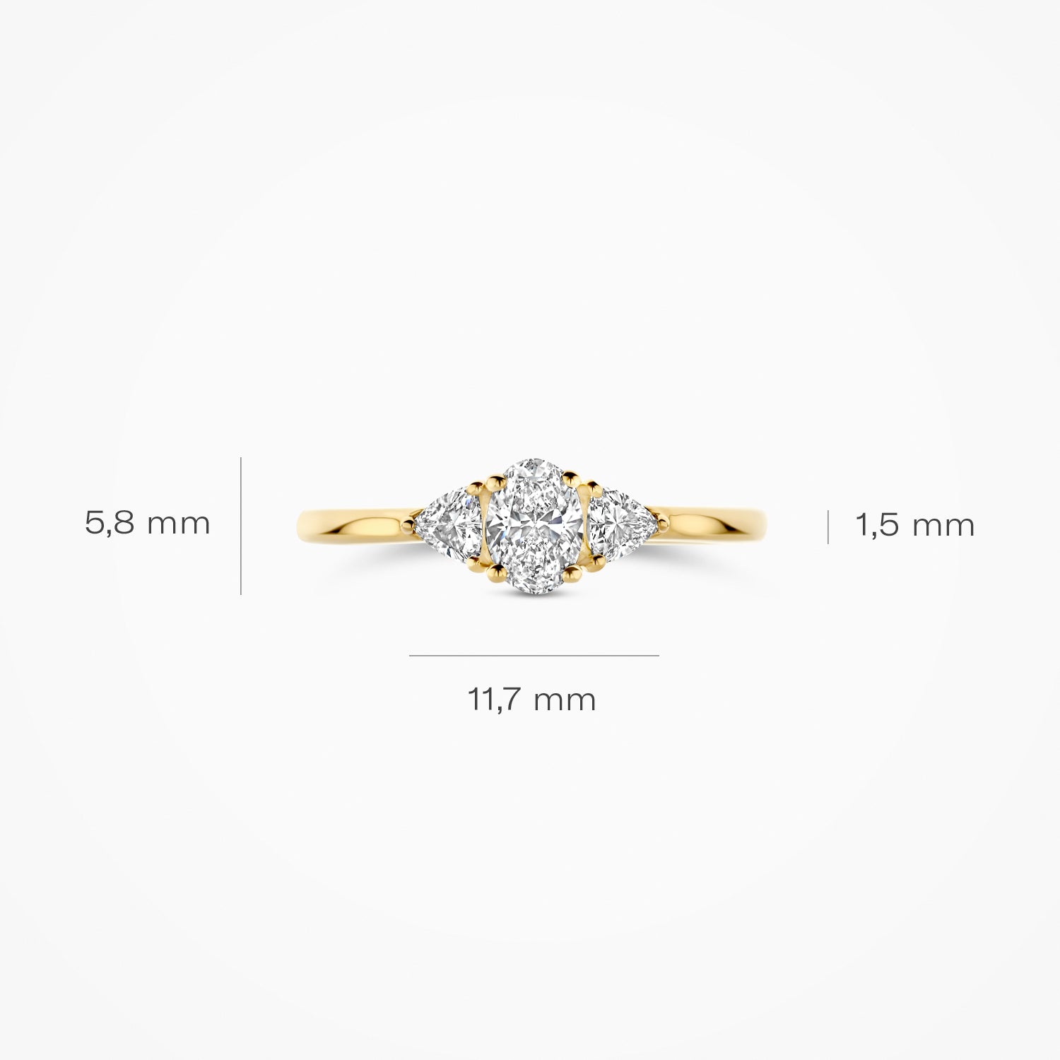 Lab diamonds ring LG1039Y - 14ct Yellow gold