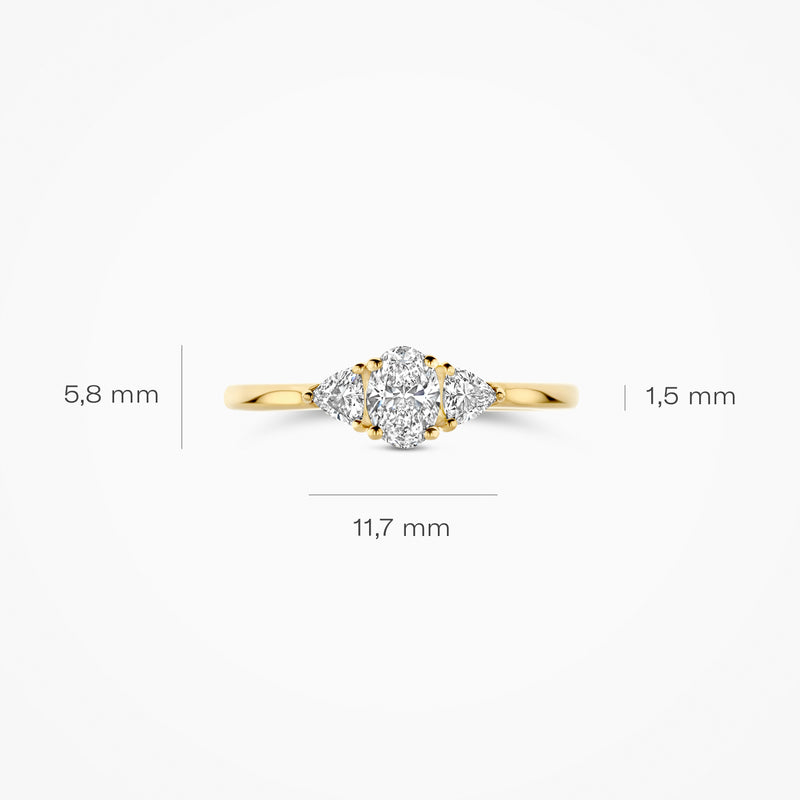 Lab diamonds ring LG1039Y - 14ct Yellow gold