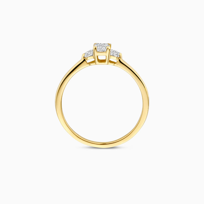 Lab diamonds ring LG1040Y - 14k Yellow gold