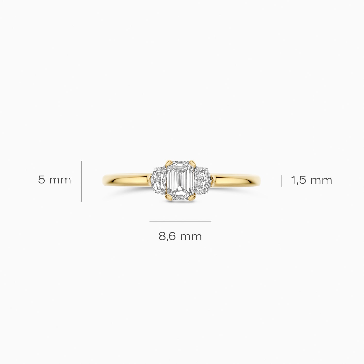 Lab diamonds ring LG1040Y - 14k Yellow gold