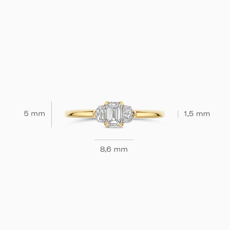 Lab diamonds ring LG1040Y - 14k Yellow gold