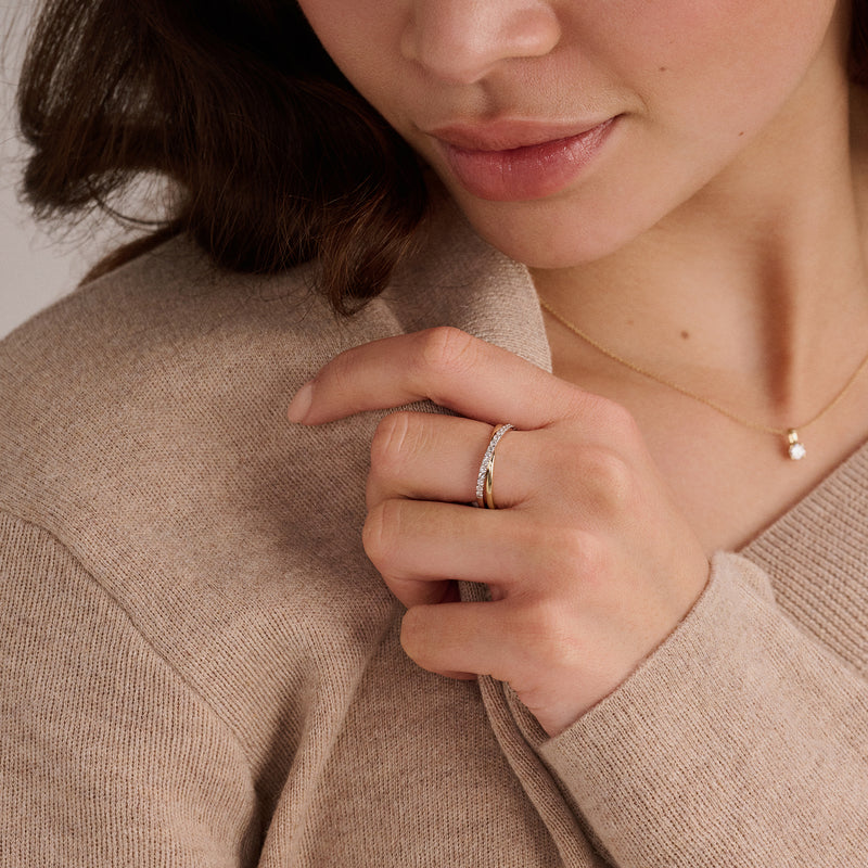 Lab Diamonds Ring LG1053B - 14k White and yellow gold