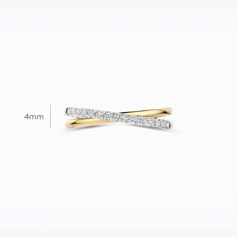 Lab Diamonds Ring LG1053B - 14k White and yellow gold