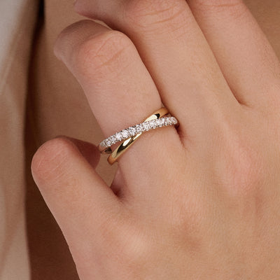 Lab Diamonds Ring LG1054B - 14k White and yellow gold