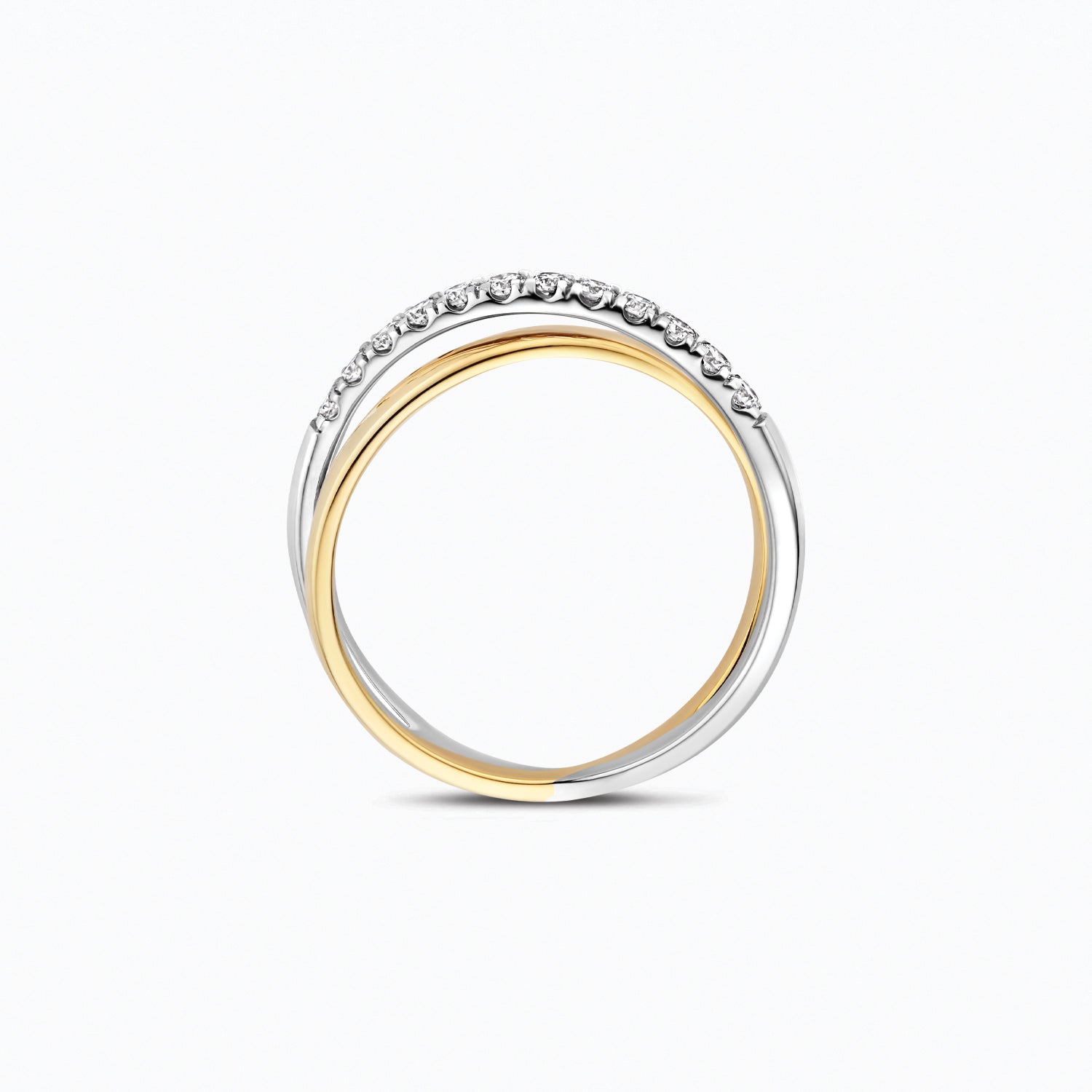 Lab Diamonds Ring LG1054B - 14k White and yellow gold