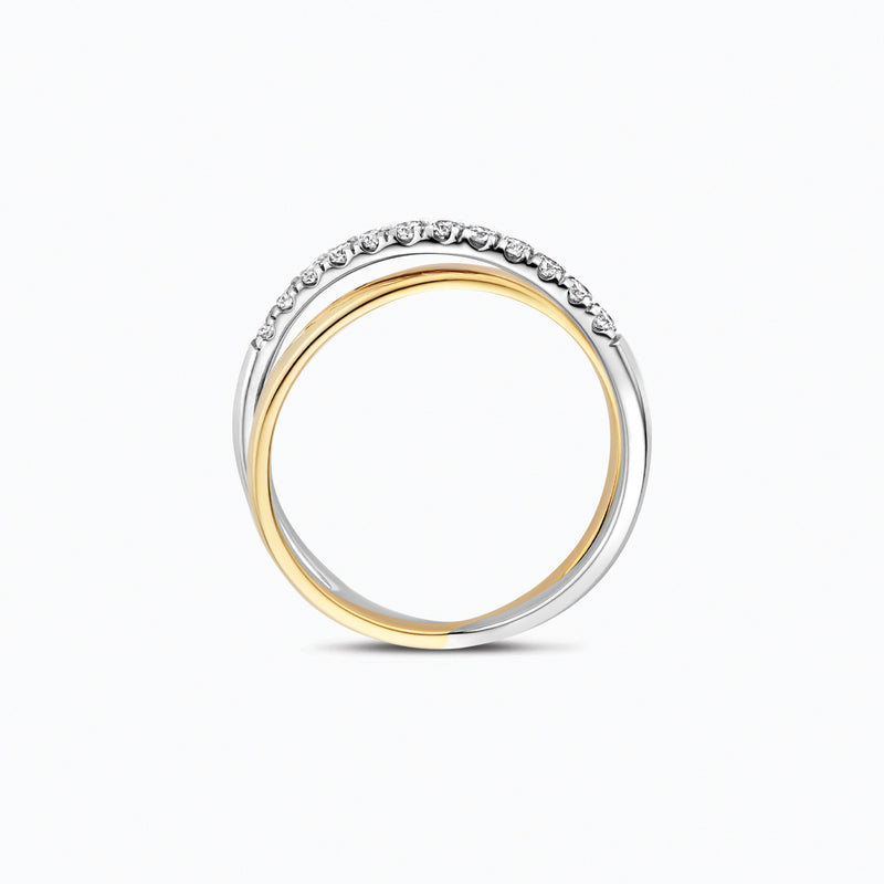Lab Diamonds Ring LG1054B - 14k White and yellow gold