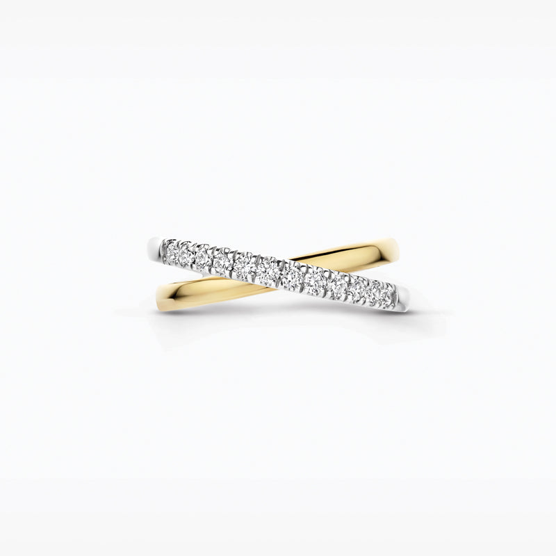 Lab Diamonds Ring LG1054B - 14k White and yellow gold