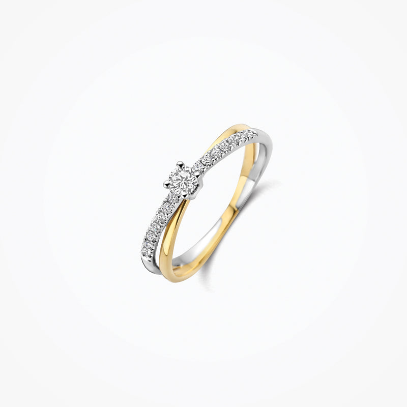 Lab Diamonds Ring LG1060B - 14k White and yellow gold